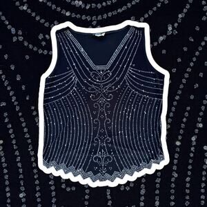 plus size glitter beaded  top